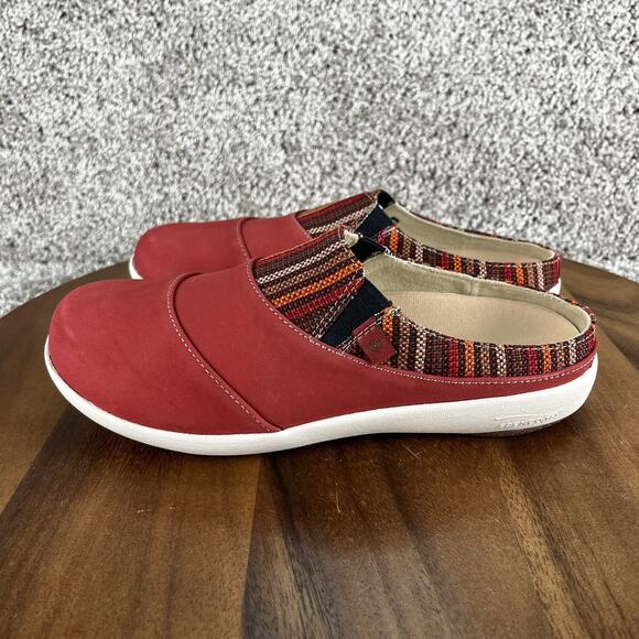 Spenco Siesta Nuevo Stripe Mule Women's Size 6.5 D (wide) Baked Apple Red Shoes - Picture 5 of 10